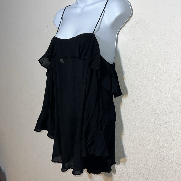 Intimately Free People Black Flowy Gauzy Crepe Tank Size Medium - Picture 4 of 14